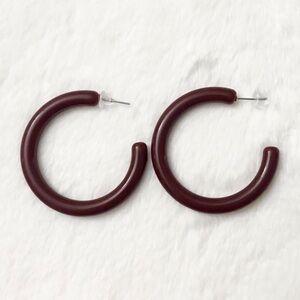 5/$15 🩷 MUST BUNDLE Classic Maroon Hoop Earrings - Women's Jewelry